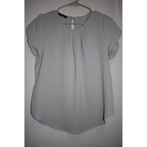 Dokotoo Women's Casual Round Neck Pleated Loose Fit Chiffon Blouses Size‎ Small
